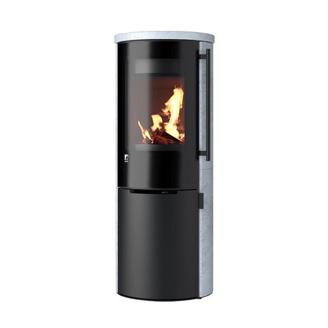 Kaminofen Drooff Aprica 2 Edition Trend Steinverkleidung NatStone mit rahmenloser Glasscheibe