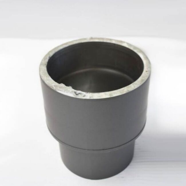 Edelstahlrohr doppelwandig Übergang von Ofen auf Verbindungsleitung (dw-ew) DN 150 mm, Senotherm gussgrau #288