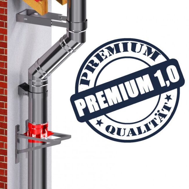 Edelstahlschornstein 1,0mm Premium Grundplatte für Zwischenstütze DW 80
