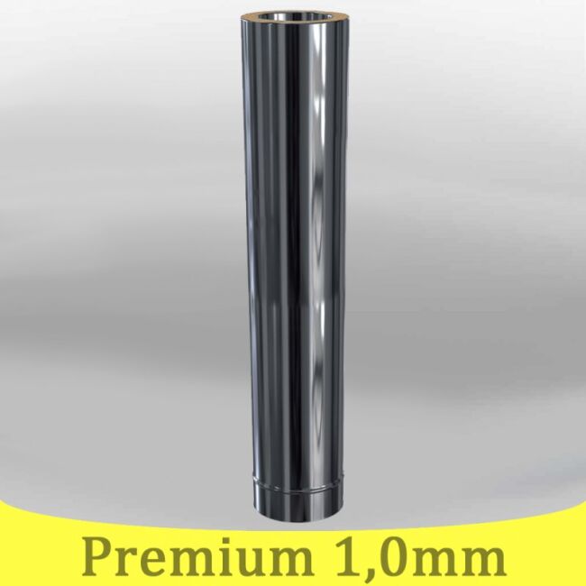Edelstahlschornstein 1,0mm Premium Längenelement kürzbar 0 1000 mm DW 80