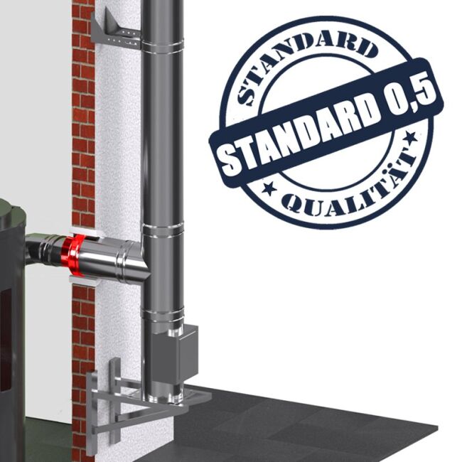 Edelstahlschornstein Übergang DW Endstück EW DW 130