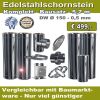 Edelstahlschornstein Bausatz Sonderangebot 5,7 m - Ø 150 - 0,5 mm - Baumarkt