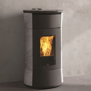 Edilkamin wasserführender Pelletofen Cherie H Evo Naturstein 812480 + 1148540