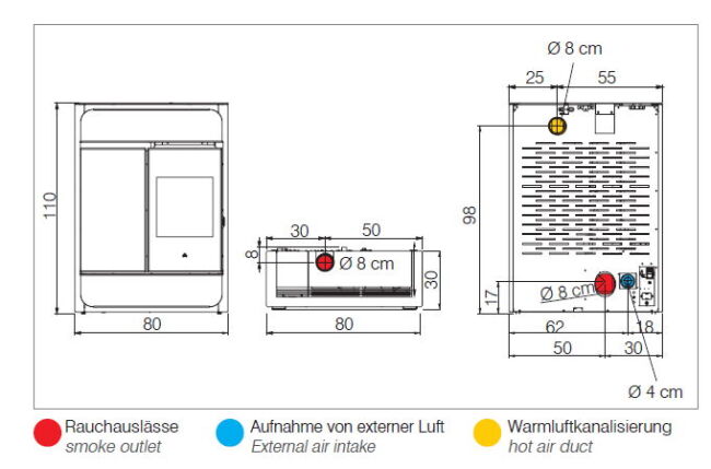Edilkamin Pelletofen Bild Up Glas schwarz