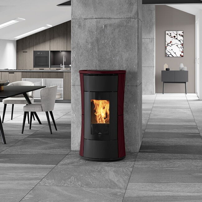 Edilkamin Pelletofen Cherie 11 Evo Keramik bordeaux