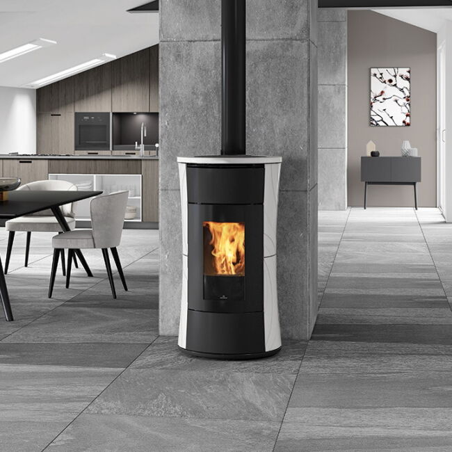 Edilkamin Pelletofen Cherie 11 Evo Air Tight C (RLU) Keramik weiß