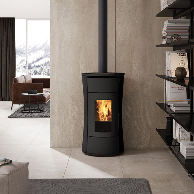 Edilkamin Pelletofen Cherie 11 Evo Air Tight C (RLU) Stahl dunkelgrau