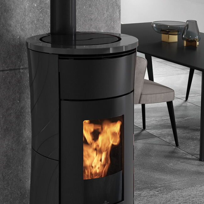 Edilkamin Pelletofen Cherie 9 Evo Air Tight C (RLU) Keramik dunkelgrau