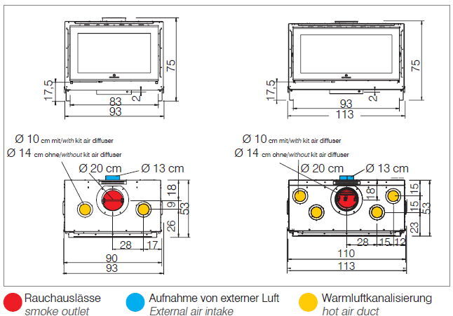 Edilkamin Holz-Kamineinsatz Screen Evo 80/2