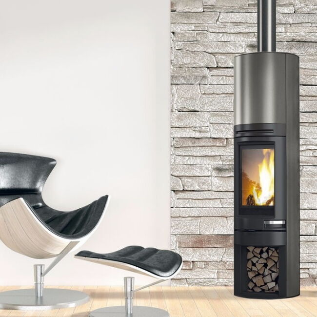 Edilkamin Kaminofen Tally S Evo, 9,1 kW Stahl grau