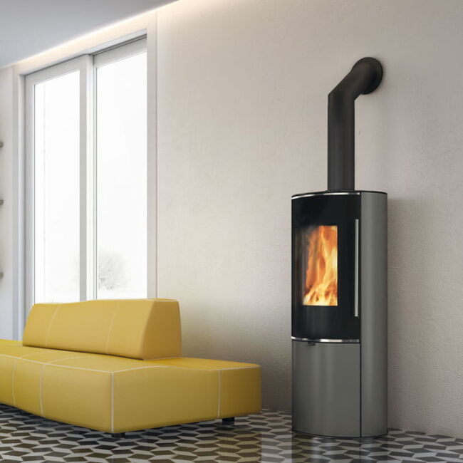 Edilkamin Kaminofen Tally UP Evo, 8,1 kW Stahl grau