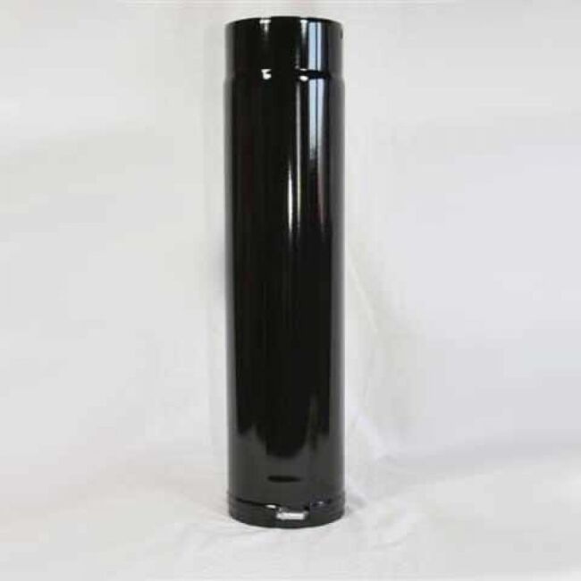 Fix-Rohr verstellbar 1000 mm DN 120 mm, High-Quality-Line schwarz glänzend emailliert