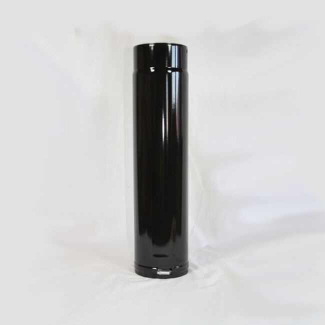 Fix-Rohr verstellbar 500 mm DN 120 mm, High-Quality-Line schwarz glänzend emailliert