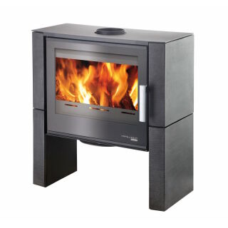 Haas+Sohn Kaminofen Premium MAYFAIR Easy perl-schwarz, Keramik metallic 0434717050000