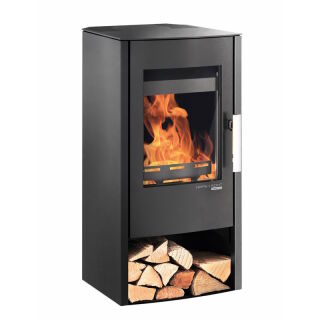 Haas+Sohn Kaminofen Premium ROSENHEIM easy perl-schwarz mit Holzfach Stahl 0329715000000