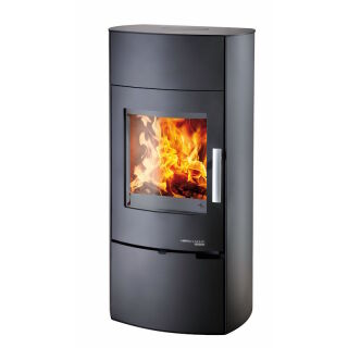 Haas+Sohn Kaminofen Premium VERONA OVAL GRANDE perl-schwarz. Optional mit Wärmespeicher 0424617400090