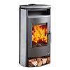 Haas+Sohn Kaminofen Premium HALLSTATT perl-anthrazit, Speckstein mit Holzfach