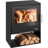 Haas+Sohn Kaminofen Home LONDON II easy, perl-anthrazit, mit Holzfach
