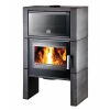Haas+Sohn Kaminofen Premium NEWHAM Easy mit Backfach perl-anthrazit, Keramik metallic