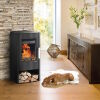 Haas+Sohn Kaminofen Premium ROSENHEIM easy perl-schwarz mit Holzfach Stahl