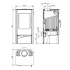 Haas+Sohn Kaminofen Premium ROSENHEIM easy perl-schwarz mit Holzfach Stahl