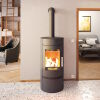 Haas+Sohn Kaminofen Premium UPPSALA-III Easy perl-anthrazit, Blende schwarz glänzend
