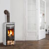 Haas+Sohn Kaminofen Premium UPPSALA-III Easy perl-schwarz, Speckstein mit Holzfach