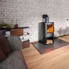 Haas+Sohn Kaminofen Premium VERONA OVAL perl-schwarz. Optional mit Holzfach