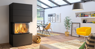 Cera Kamineinsatz Linea KLC 100, 3-seitig ohne Verkleidung 