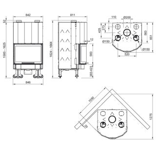 Kamineinsatz La Nordica Monoblocco Ghisa 750 Piano 300026