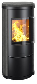 HWAM Kaminofen 4240 Schwarz - Nox Petra Natursteinverkleidung 