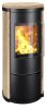 HWAM Kaminofen 4240 Schwarz - Tobacco Natursteinverkleidung