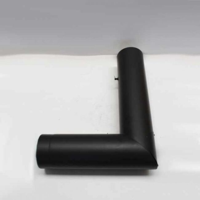Isoline Winkelrohr 450x700 mm doppelwandig mit Tür u. Drosselklappe DN 150 mm, Senotherm schwarz #310