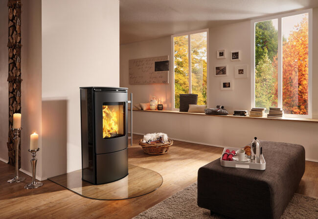 ALT Kaminofen Koppe Karabo Basic Glas, Stahl schwarz