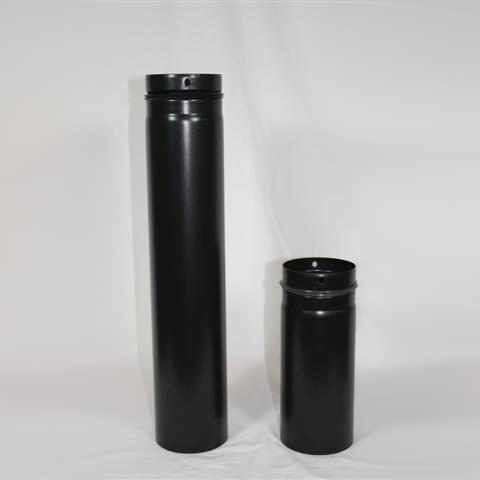 Pelletrohr 150 mm DN 100 mm, matt schwarz emailliert