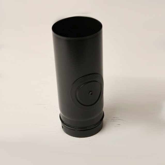 Pellet-Rohr 250 mm DN 100 mm mit Revisionsöffnung, matt schwarz emailliert