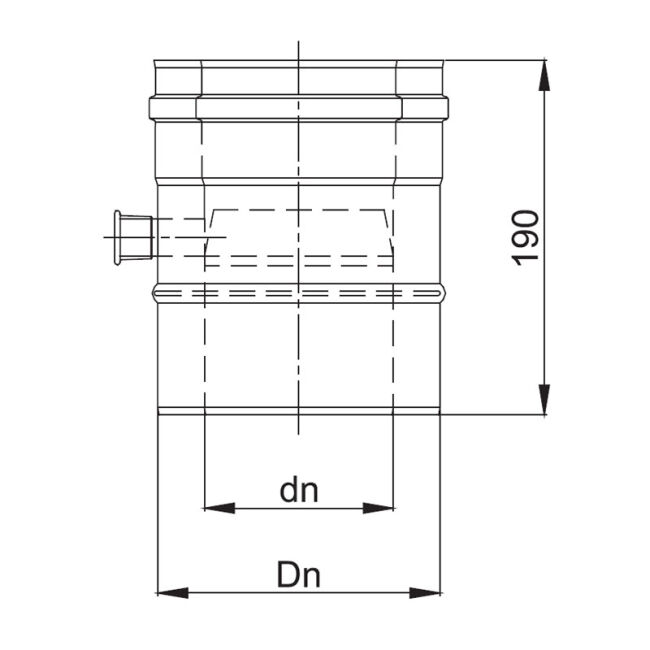 Luft Abgas System konzentrisch Längenelement mit Kondensatableiter lackiert DN 60/100