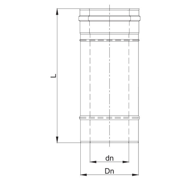 Luft Abgas System konzentrisch Längenelement 250mm DN 60/100
