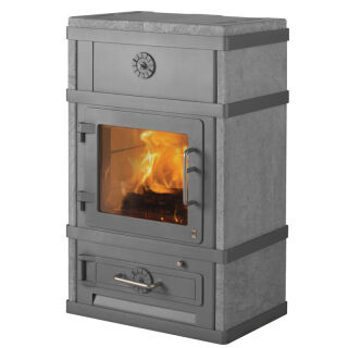 Kaminofen Lotus 2080 Grundmodell mit Specksteinseiten ohne Warmhaltefach 2080