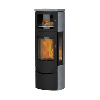 Kaminofen Lotus Prio 7 M mit Backfach mit Seitenglas Speckstein Prio7MSpeckMitSG