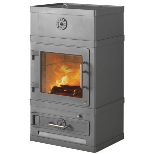 Kaminofen Lotus 2060 Grundmodell grau ohne Warmhaltefach ohne Brennholzsockel
