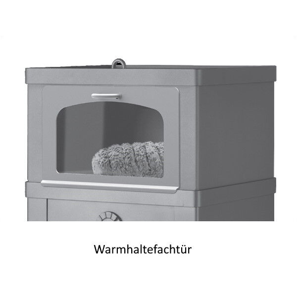 Kaminofen Lotus 2060 Grundmodell schwarz inkl. Warmhaltefach + Tür ohne Brennholzsockel