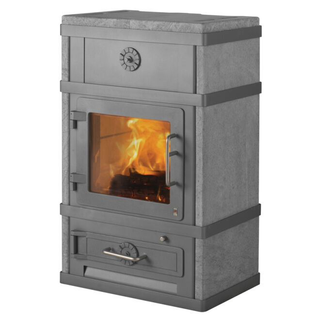 Kaminofen Lotus 2080 Grundmodell mit Specksteinseiten ohne Warmhaltefach