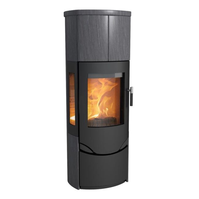Kaminofen Lotus Prio 6, Stahl Schwarz mit Seitenglas