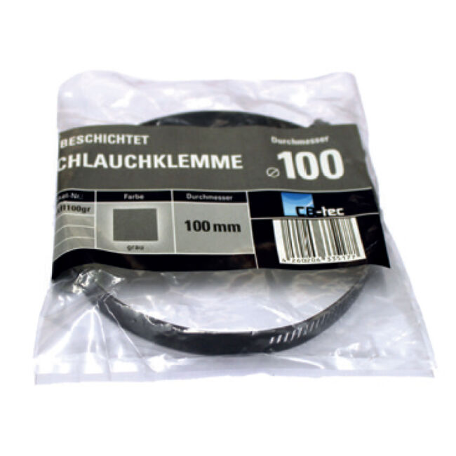 CB Schlauchklemme für Aluflexrohr, farbig grau 80 mm