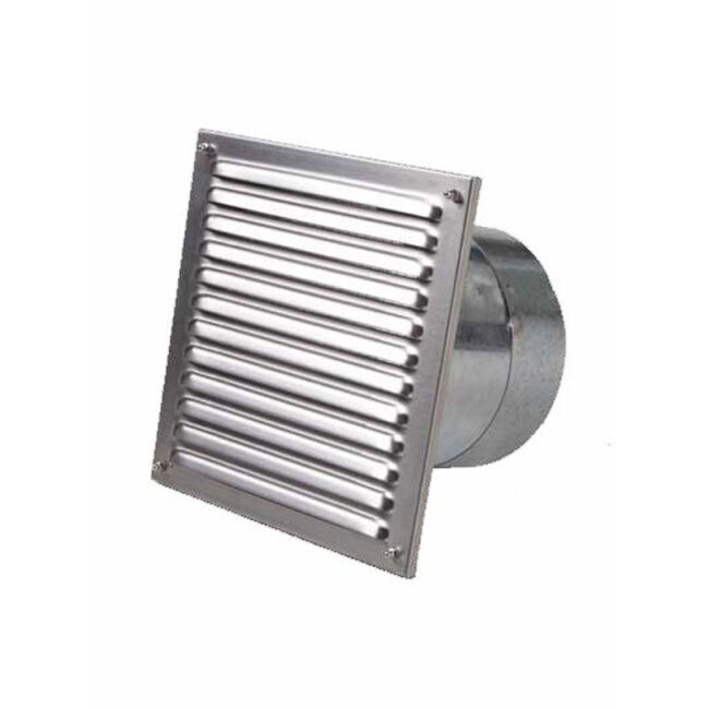 CB Außenluftgitter 21x21 mit Stutzen 100 mm Edelstahl
