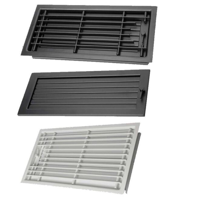 CB Deckengitter mit breitem Einbaurahmen schwarz 35x15