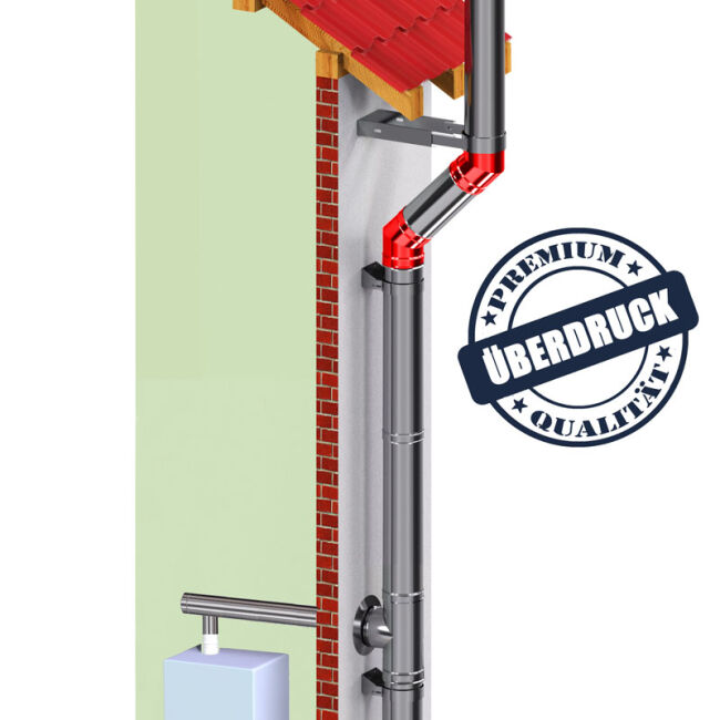 Außenschornstein ST05 für Überdruck Bogen mit Auflage und Revision