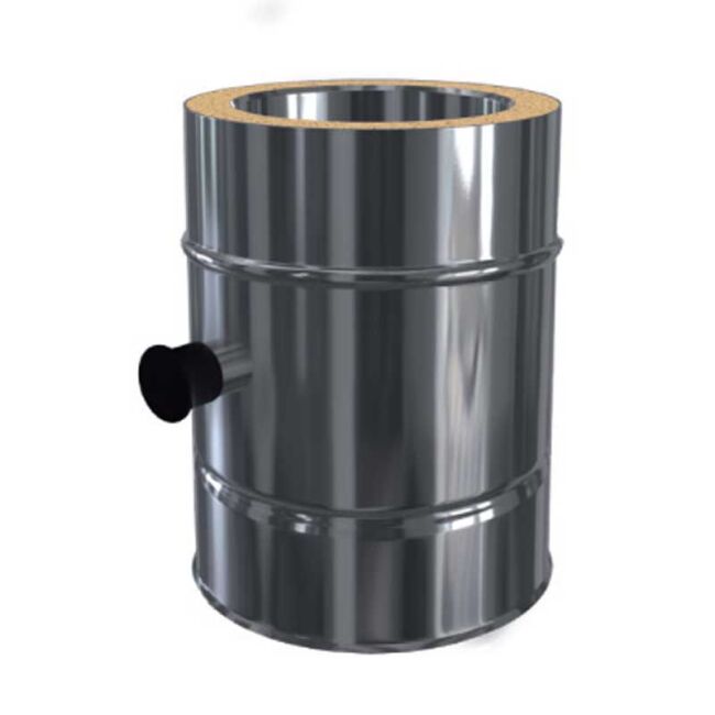 Außenschornstein ST05 für Überdruck Rohr mit Messstutzen 1/2
