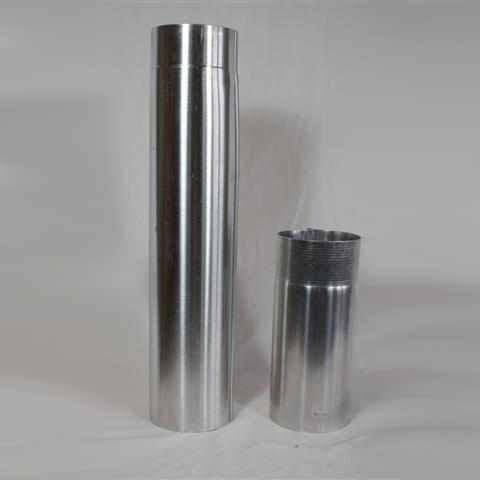 Aluminium-Rauchrohr 250 mm DN 80 mm, hochglanzpoliert